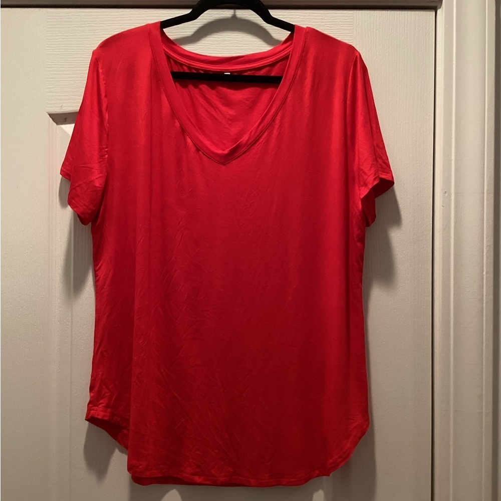 Red V-Neck Top